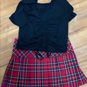 Royal Bones plaid mini skirt